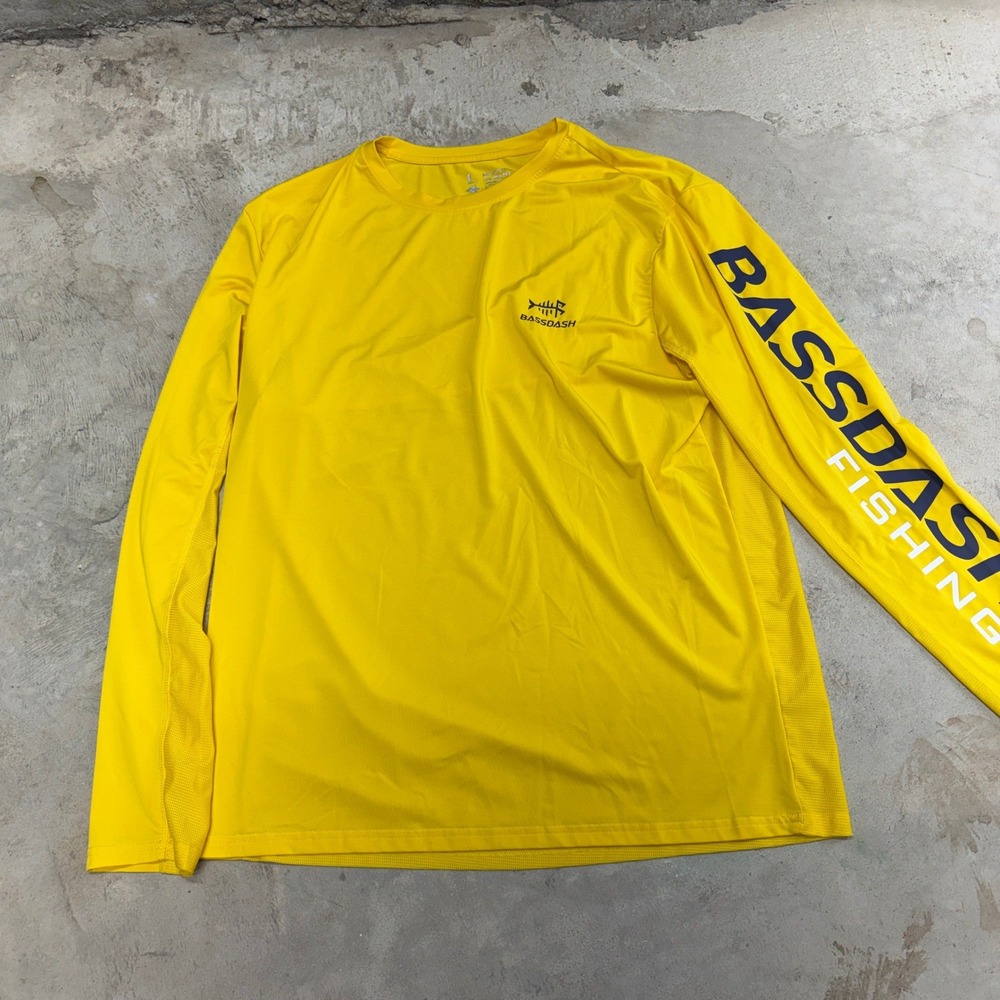 Bassdash Long Sleeve Sun Protection Shirt Fishing Performance‎ Yellow Size L